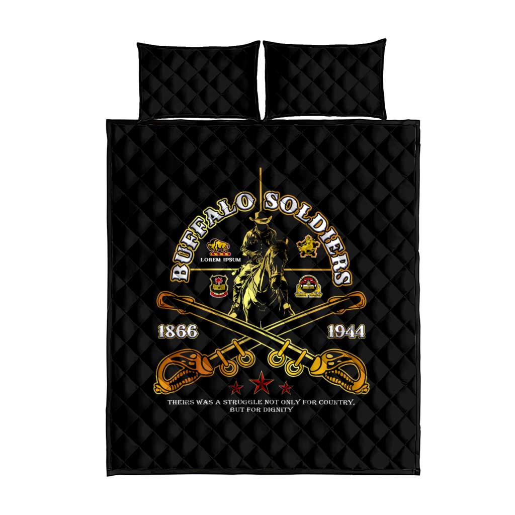 Buffalo Soldiers Strength Honor Legacy Quilt Bed Set African-American Cavalry Tribute - Wonder Print Shop