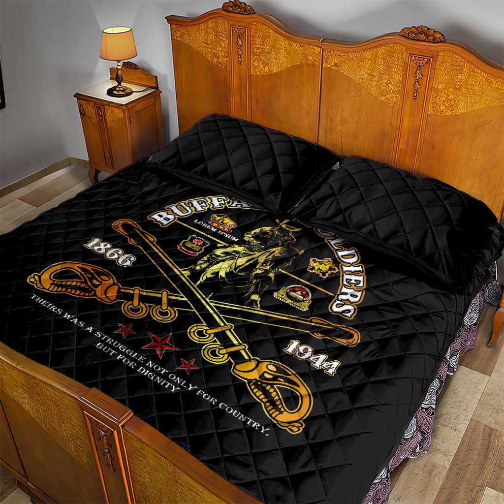 Buffalo Soldiers Strength Honor Legacy Quilt Bed Set African-American Cavalry Tribute - Wonder Print Shop