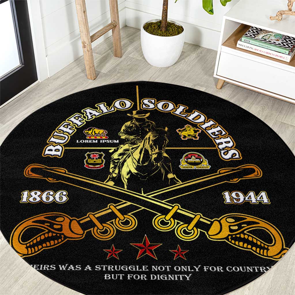 Buffalo Soldiers Strength Honor Legacy Round Carpet African-American Cavalry Tribute - Wonder Print Shop