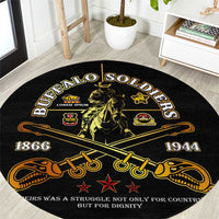 Buffalo Soldiers Strength Honor Legacy Round Carpet African-American Cavalry Tribute - Wonder Print Shop
