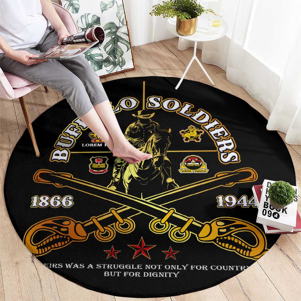 Buffalo Soldiers Strength Honor Legacy Round Carpet African-American Cavalry Tribute - Wonder Print Shop