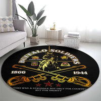 Buffalo Soldiers Strength Honor Legacy Round Carpet African-American Cavalry Tribute - Wonder Print Shop