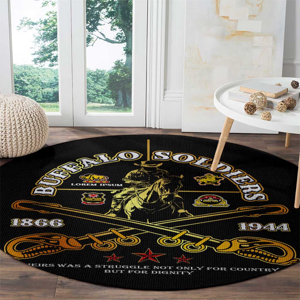 Buffalo Soldiers Strength Honor Legacy Round Carpet African-American Cavalry Tribute - Wonder Print Shop