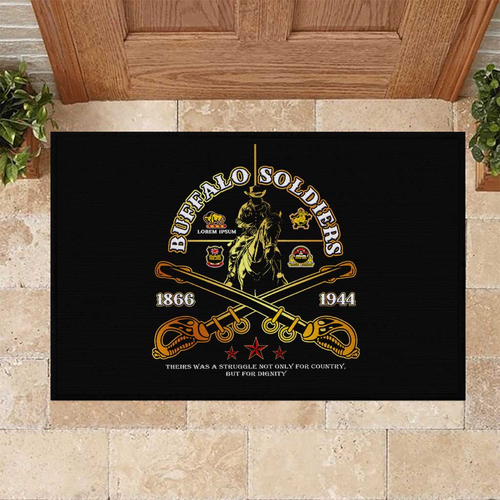 Buffalo Soldiers Strength Honor Legacy Rubber Doormat African-American Cavalry Tribute - Wonder Print Shop
