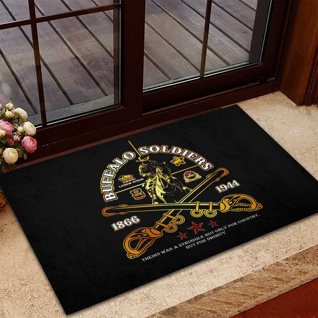 Buffalo Soldiers Strength Honor Legacy Rubber Doormat African-American Cavalry Tribute - Wonder Print Shop