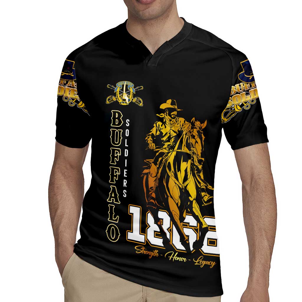 Buffalo Soldiers Strength Honor Legacy Rugby Jersey African-American Cavalry Tribute - Wonder Print Shop