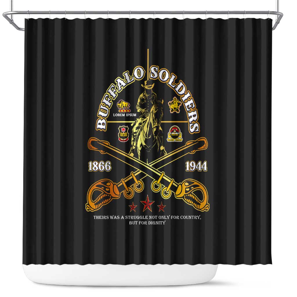Buffalo Soldiers Strength Honor Legacy Shower Curtain African-American Cavalry Tribute - Wonder Print Shop