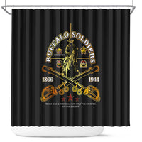 Buffalo Soldiers Strength Honor Legacy Shower Curtain African-American Cavalry Tribute - Wonder Print Shop