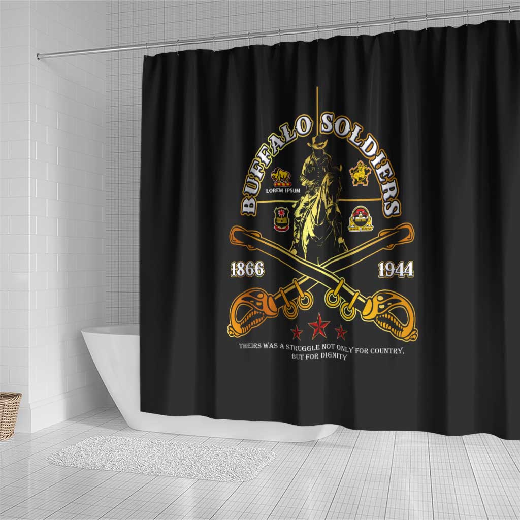 Buffalo Soldiers Strength Honor Legacy Shower Curtain African-American Cavalry Tribute - Wonder Print Shop
