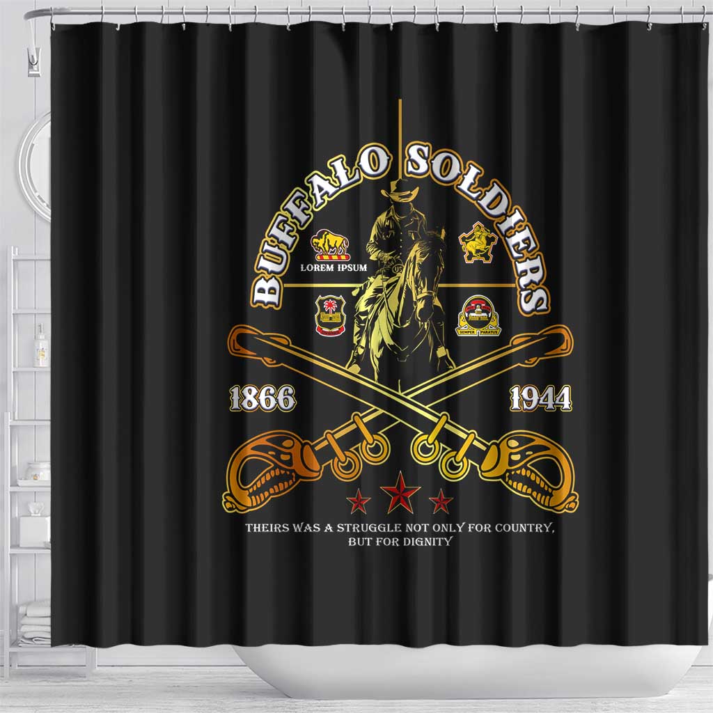 Buffalo Soldiers Strength Honor Legacy Shower Curtain African-American Cavalry Tribute - Wonder Print Shop