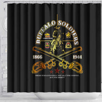 Buffalo Soldiers Strength Honor Legacy Shower Curtain African-American Cavalry Tribute - Wonder Print Shop