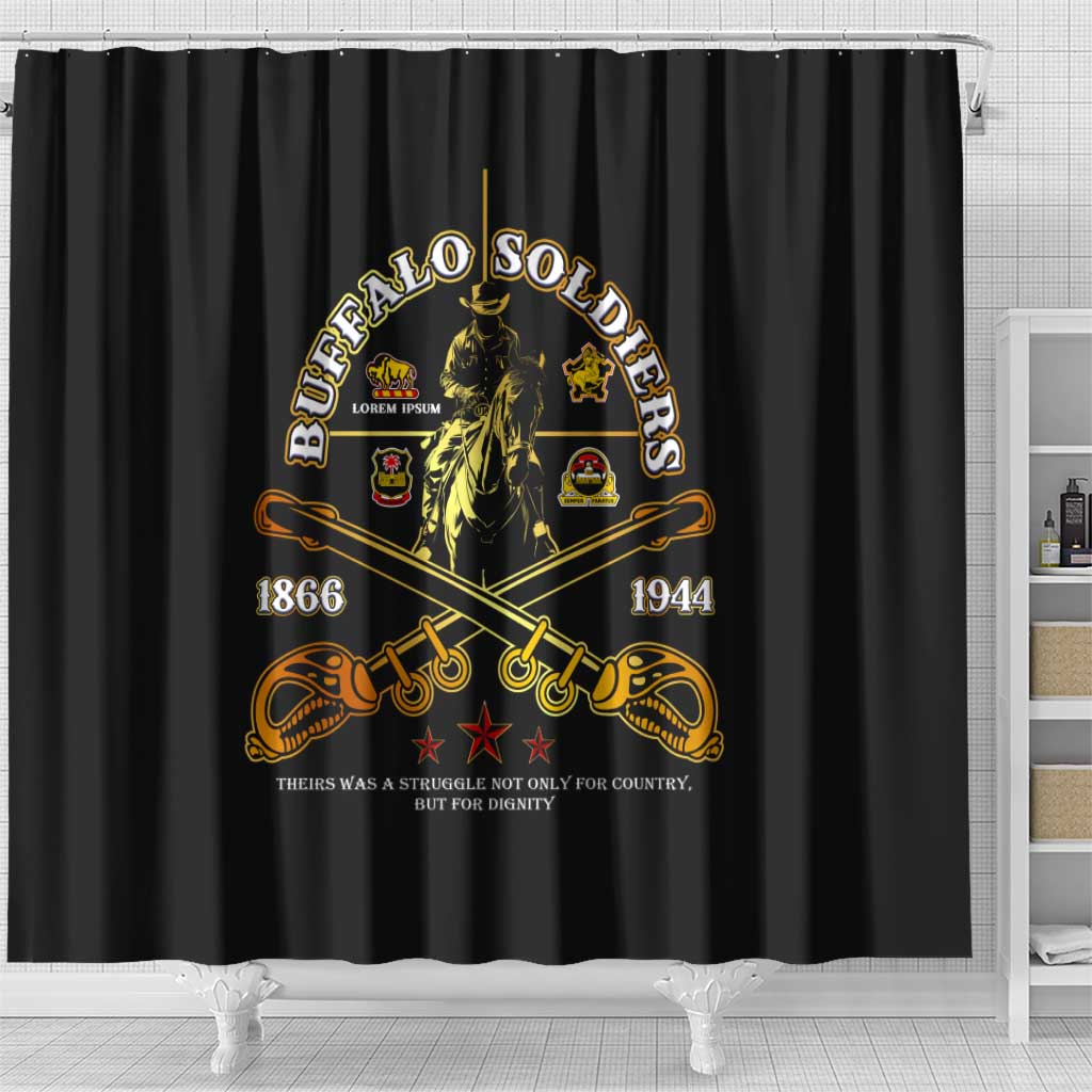 Buffalo Soldiers Strength Honor Legacy Shower Curtain African-American Cavalry Tribute - Wonder Print Shop