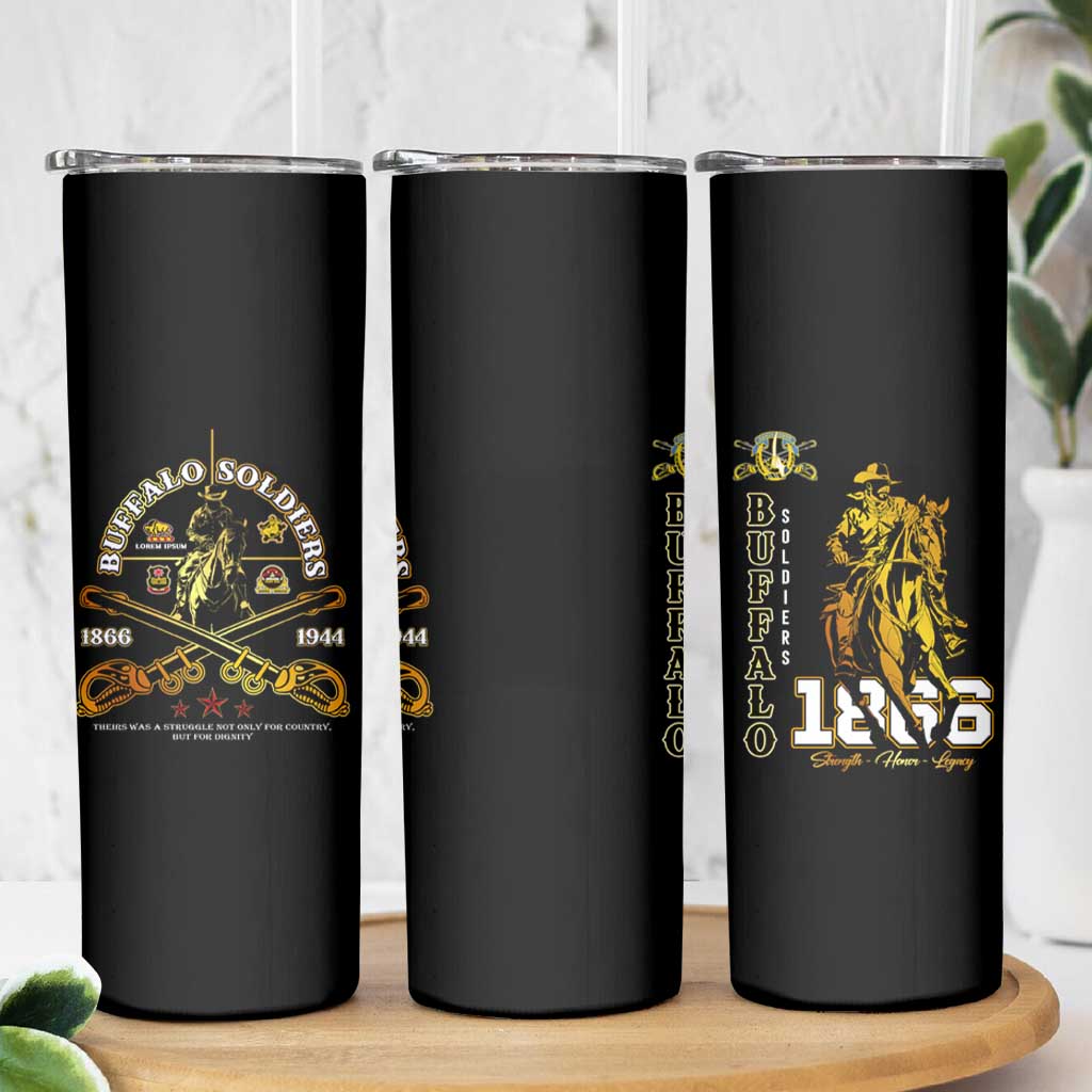 Buffalo Soldiers Strength Honor Legacy Skinny Tumbler African-American Cavalry Tribute - Wonder Print Shop