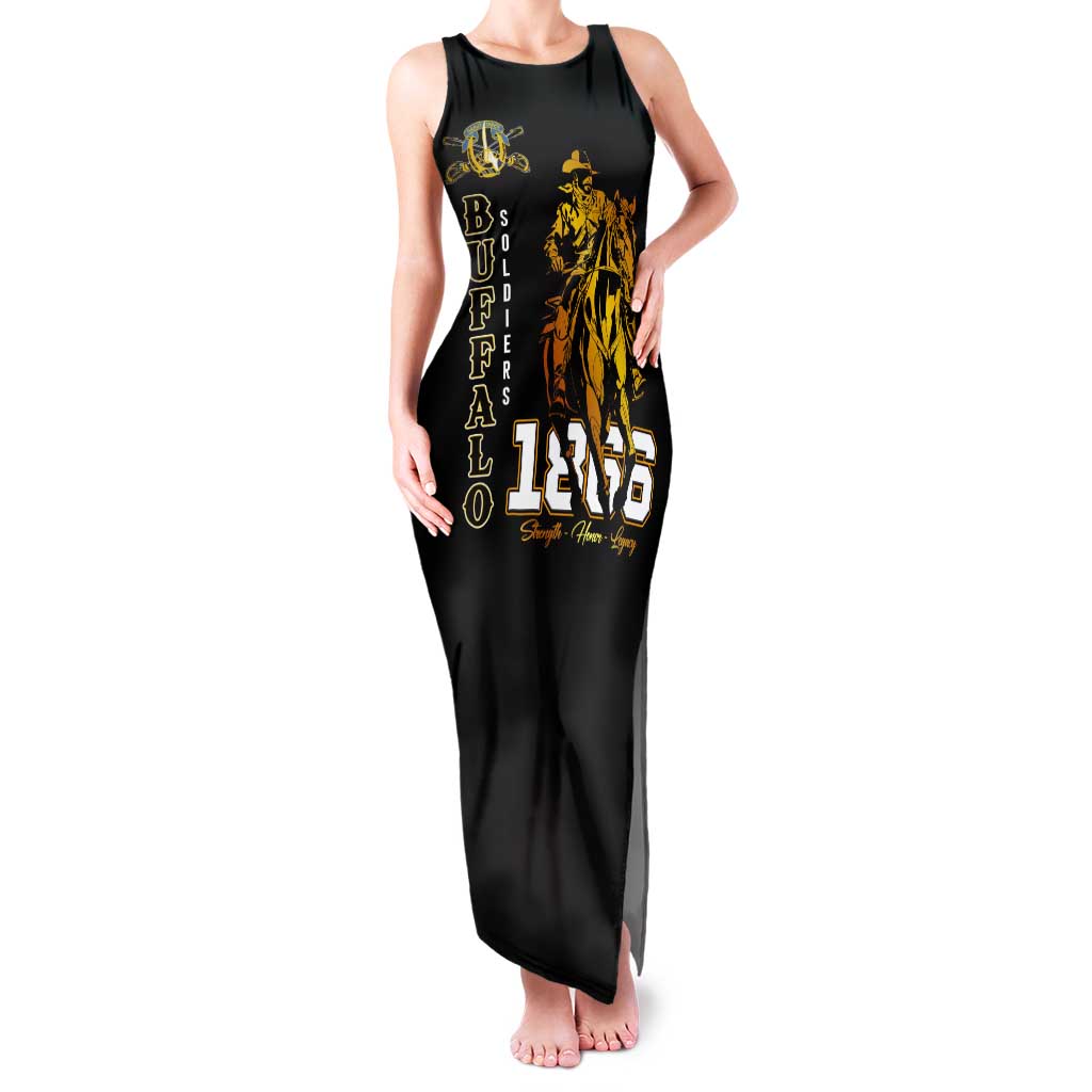 Buffalo Soldiers Strength Honor Legacy Tank Maxi Dress African-American Cavalry Tribute - Wonder Print Shop
