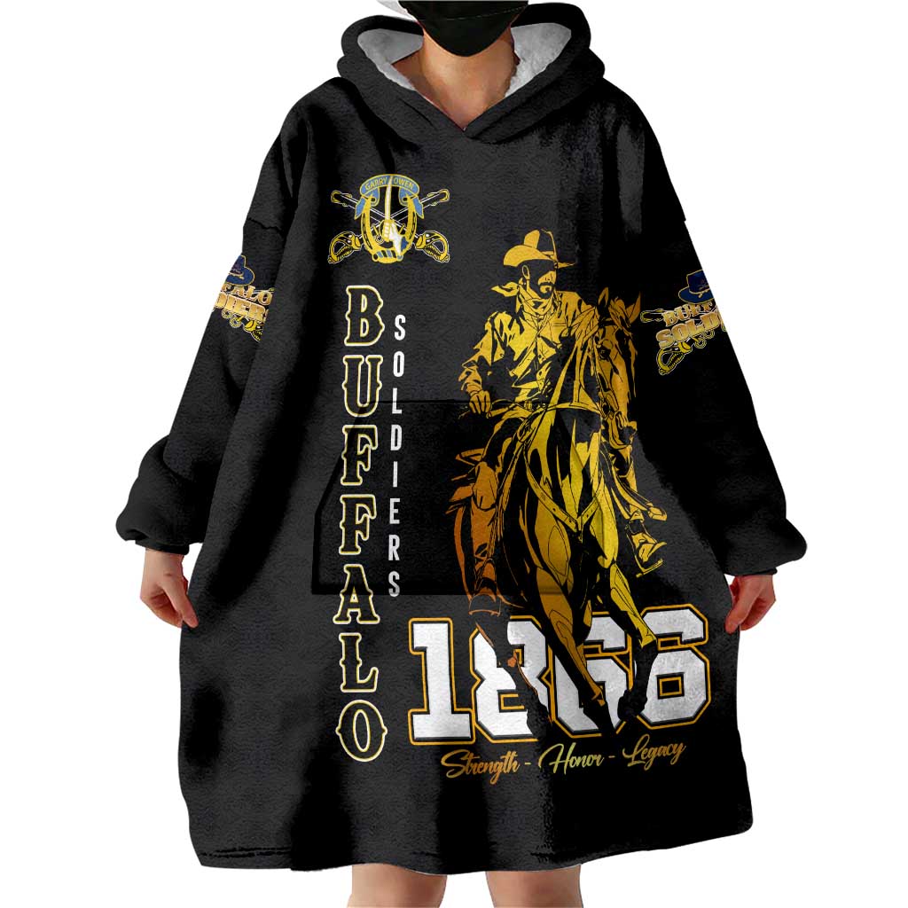 Buffalo Soldiers Strength Honor Legacy Wearable Blanket Hoodie African-American Cavalry Tribute - Wonder Print Shop