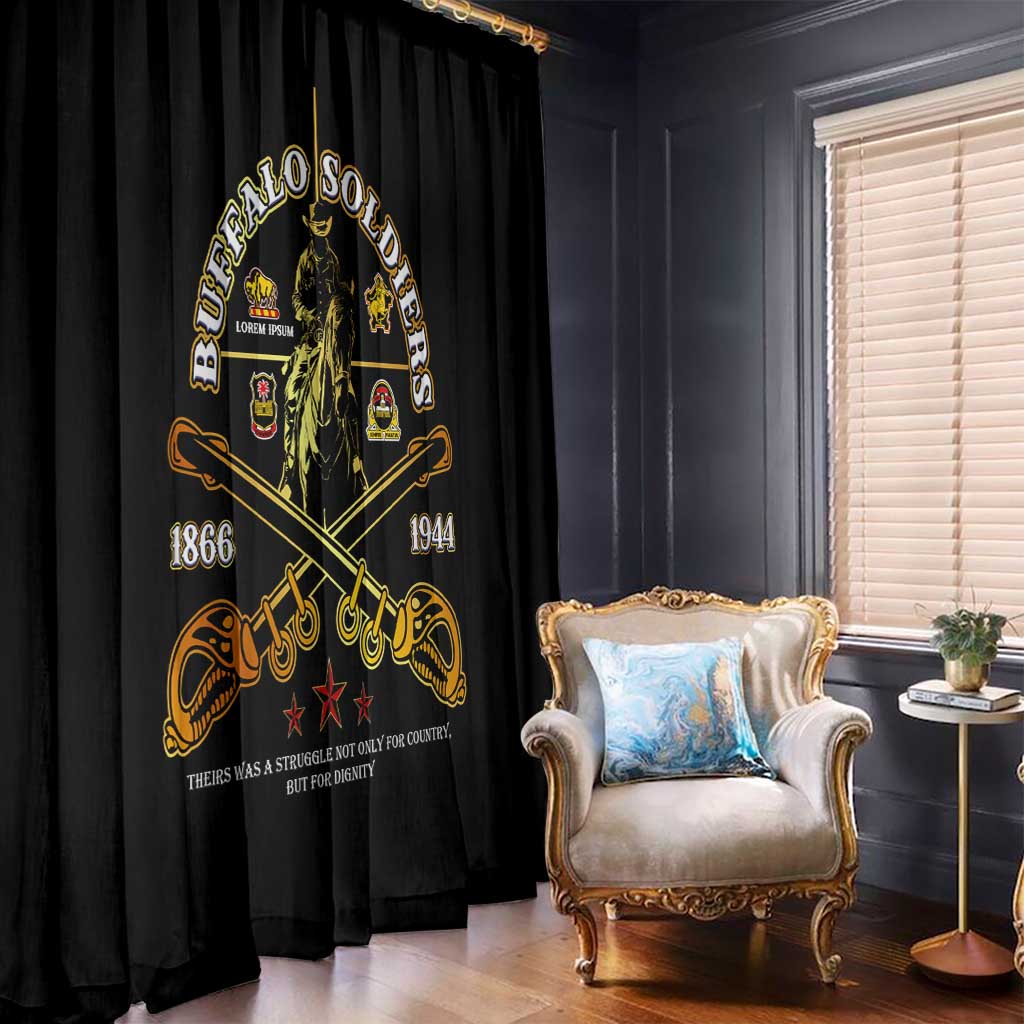 Buffalo Soldiers Strength Honor Legacy Window Curtain African-American Cavalry Tribute - Wonder Print Shop