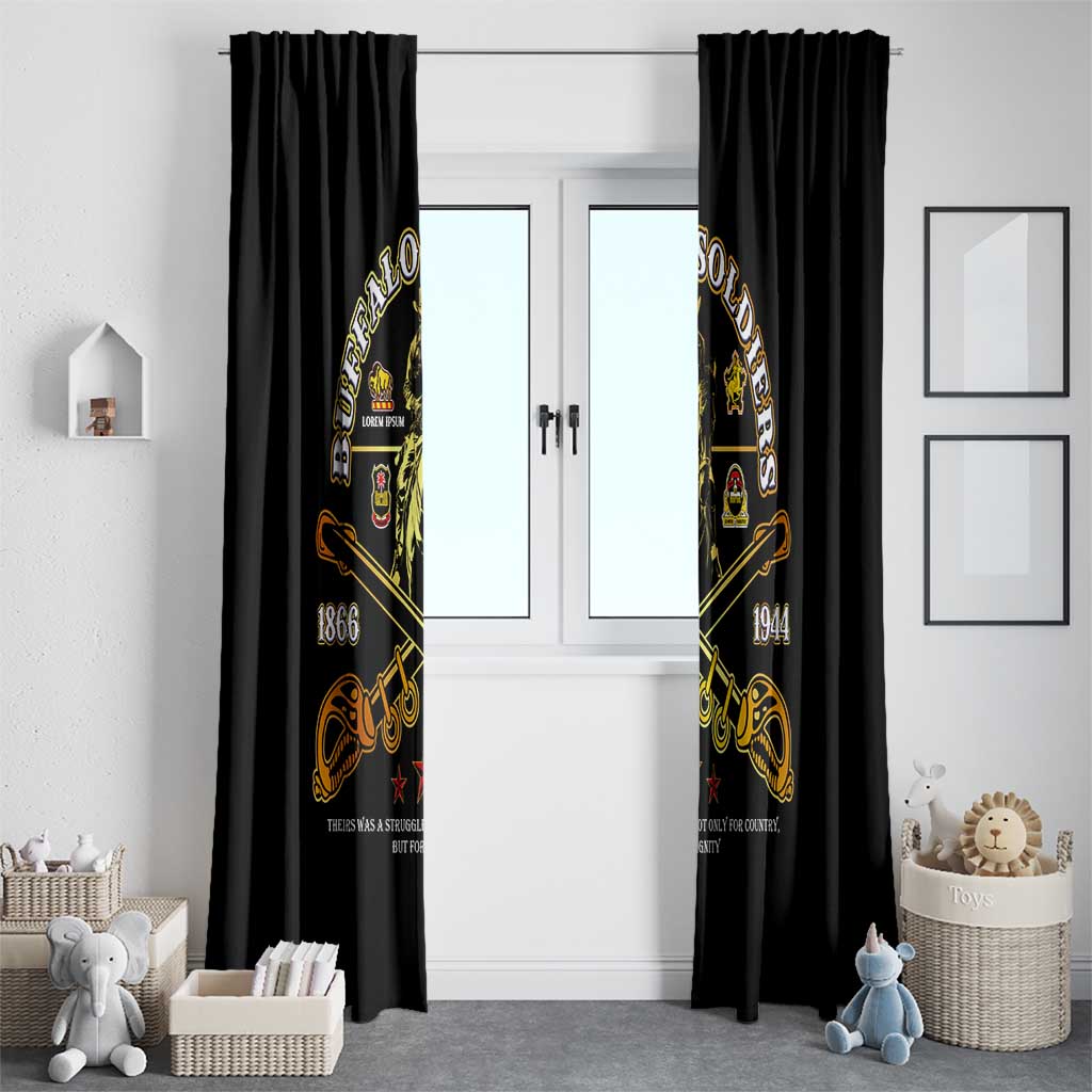 Buffalo Soldiers Strength Honor Legacy Window Curtain African-American Cavalry Tribute - Wonder Print Shop