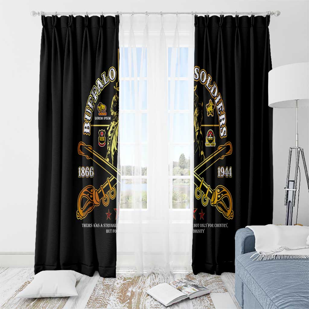 Buffalo Soldiers Strength Honor Legacy Window Curtain African-American Cavalry Tribute - Wonder Print Shop
