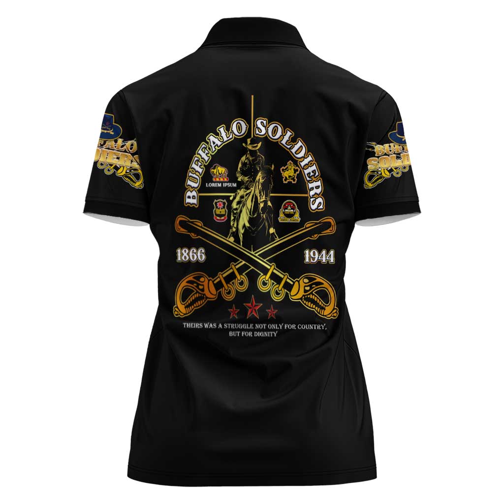 Buffalo Soldiers Strength Honor Legacy Women Polo Shirt African-American Cavalry Tribute - Wonder Print Shop