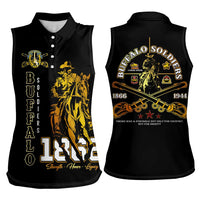 Buffalo Soldiers Strength Honor Legacy Women Sleeveless Polo Shirt African-American Cavalry Tribute - Wonder Print Shop