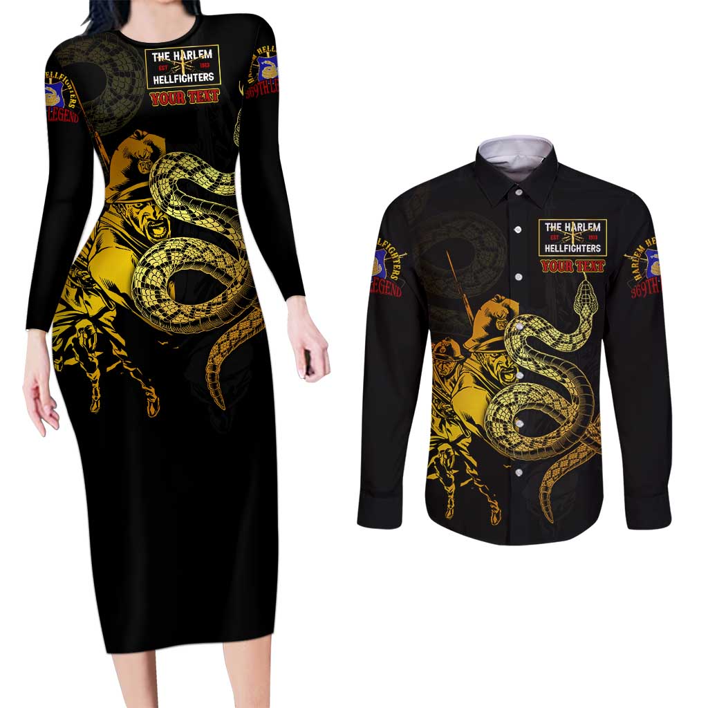 369 – A Symbol Of Valor And Dignity Couples Matching Long Sleeve Bodycon Dress and Long Sleeve Button Shirt - Wonder Print Shop