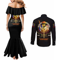 369 – A Symbol Of Valor And Dignity Couples Matching Mermaid Dress and Long Sleeve Button Shirt - Wonder Print Shop