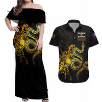 369 – A Symbol Of Valor And Dignity Couples Matching Off Shoulder Maxi Dress and Hawaiian Shirt - Wonder Print Shop