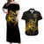 369 – A Symbol Of Valor And Dignity Couples Matching Off Shoulder Maxi Dress and Hawaiian Shirt - Wonder Print Shop
