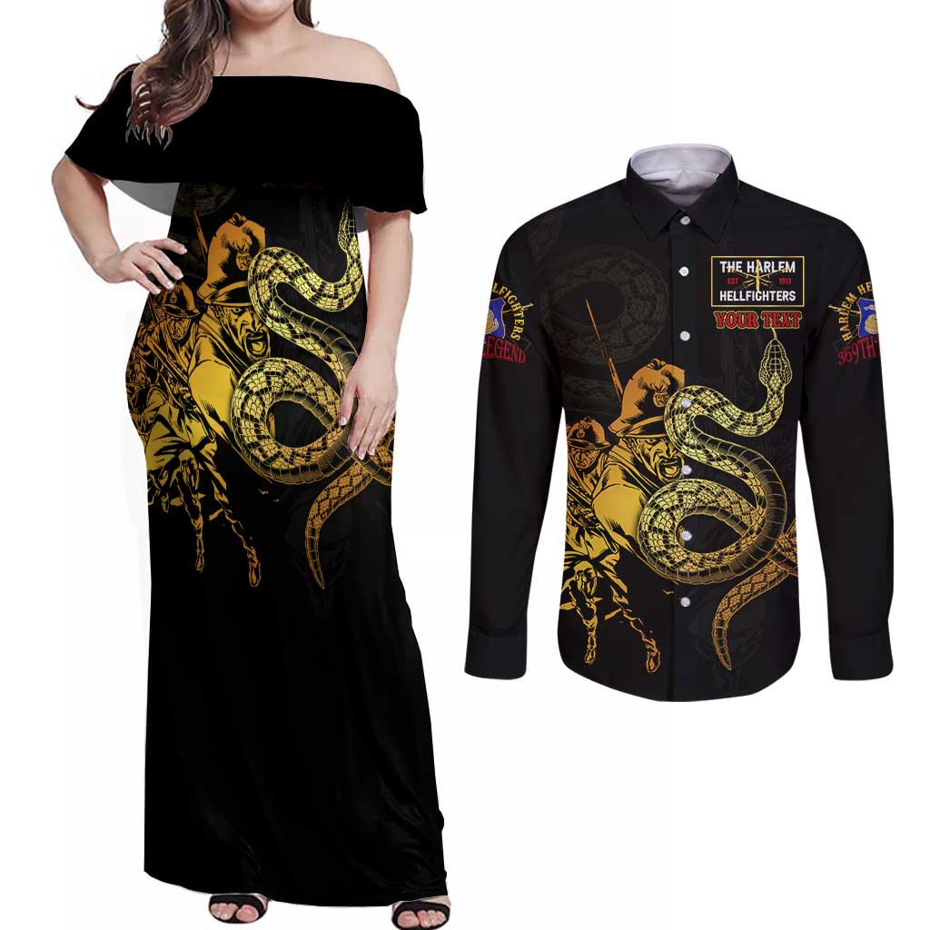 369 – A Symbol Of Valor And Dignity Couples Matching Off Shoulder Maxi Dress and Long Sleeve Button Shirt - Wonder Print Shop