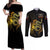 369 – A Symbol Of Valor And Dignity Couples Matching Off Shoulder Maxi Dress and Long Sleeve Button Shirt - Wonder Print Shop