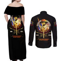 369 – A Symbol Of Valor And Dignity Couples Matching Off Shoulder Maxi Dress and Long Sleeve Button Shirt - Wonder Print Shop
