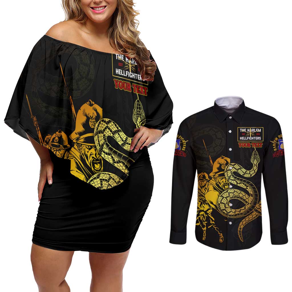 369 – A Symbol Of Valor And Dignity Couples Matching Off Shoulder Short Dress and Long Sleeve Button Shirt - Wonder Print Shop