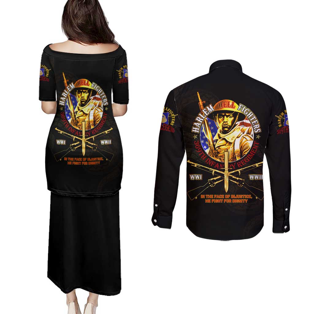 369 – A Symbol Of Valor And Dignity Couples Matching Puletasi and Long Sleeve Button Shirt - Wonder Print Shop