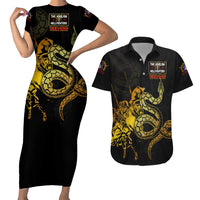 369 – A Symbol Of Valor And Dignity Couples Matching Short Sleeve Bodycon Dress and Hawaiian Shirt - Wonder Print Shop