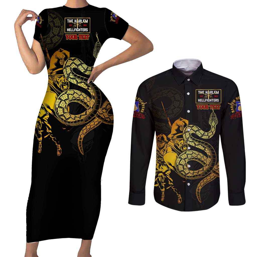 369 – A Symbol Of Valor And Dignity Couples Matching Short Sleeve Bodycon Dress and Long Sleeve Button Shirt - Wonder Print Shop