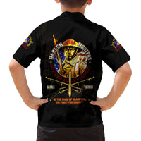 369 – A Symbol Of Valor And Dignity Family Matching Off The Shoulder Long Sleeve Dress and Hawaiian Shirt - Wonder Print Shop