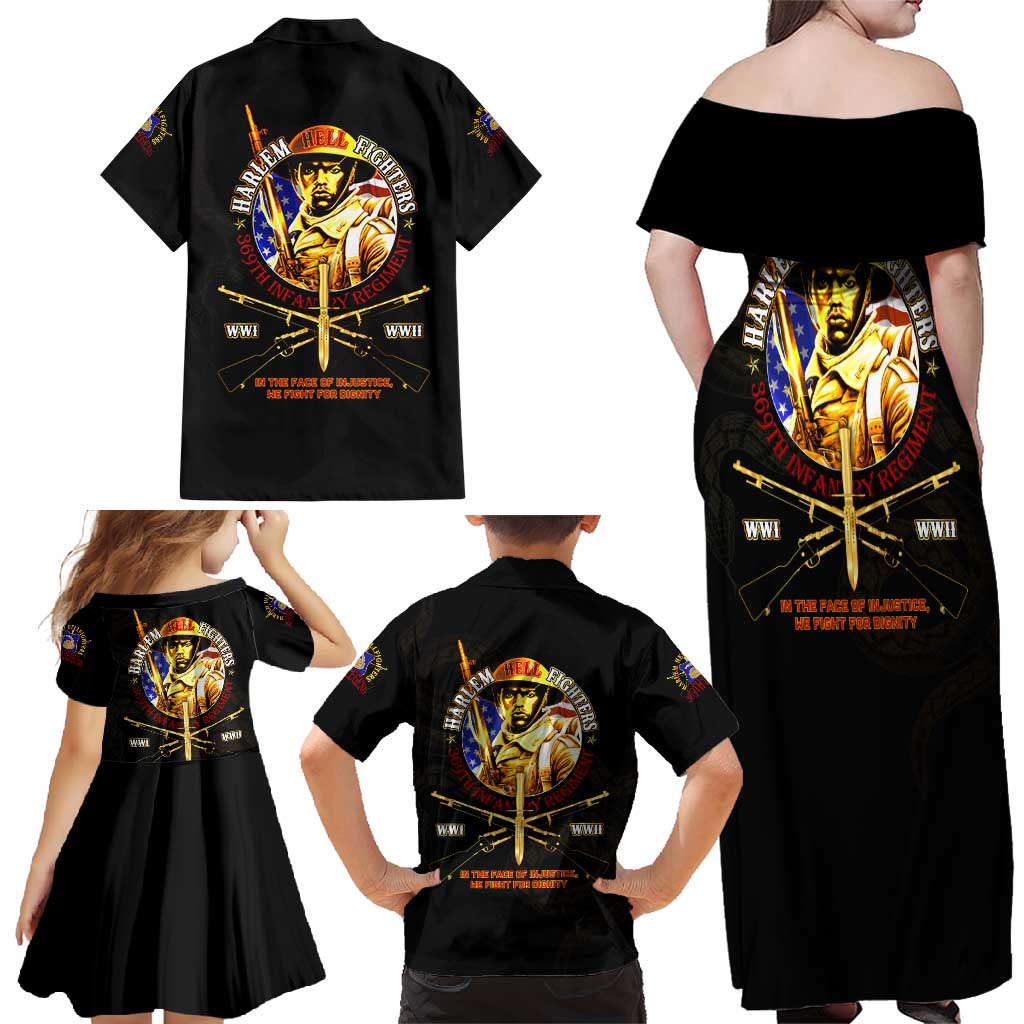 369 – A Symbol Of Valor And Dignity Family Matching Off Shoulder Maxi Dress and Hawaiian Shirt - Wonder Print Shop
