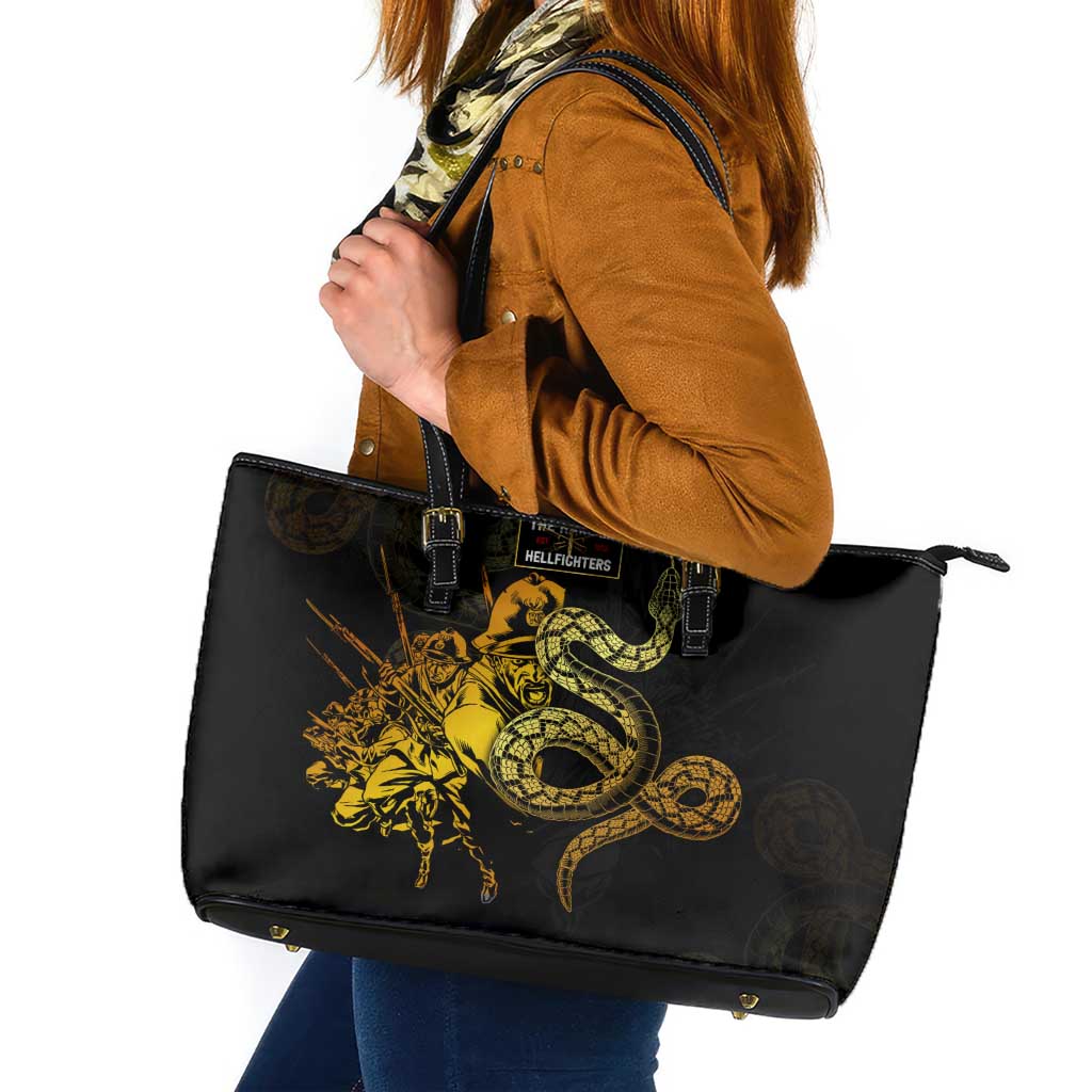 369 – A Symbol Of Valor And Dignity Leather Tote Bag - Wonder Print Shop