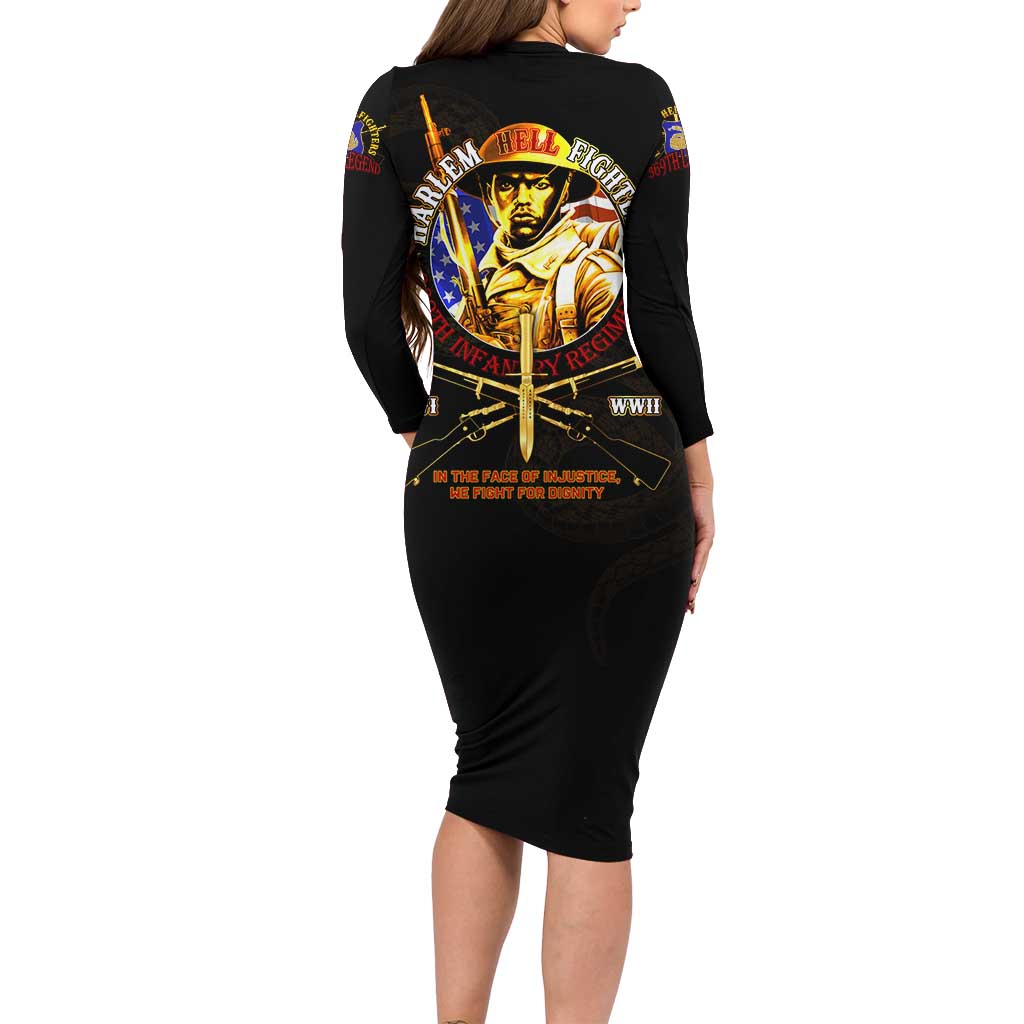 369 – A Symbol Of Valor And Dignity Long Sleeve Bodycon Dress - Wonder Print Shop