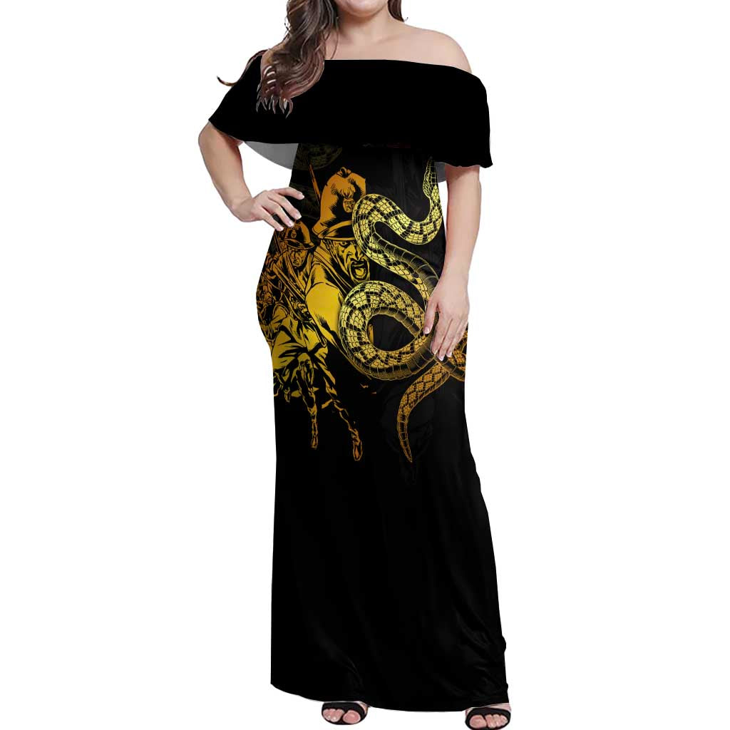 369 – A Symbol Of Valor And Dignity Off Shoulder Maxi Dress - Wonder Print Shop