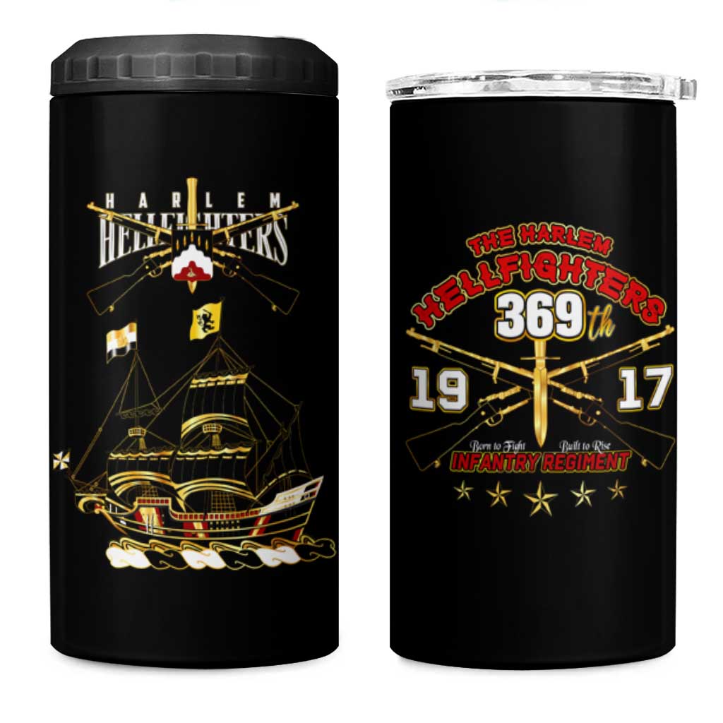 Harlem Hellfighters—First To Fight, First To Lead 4 in 1 Can Cooler Tumbler - Wonder Print Shop
