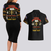 Harlem Hellfighters—First To Fight, First To Lead Couples Matching Long Sleeve Bodycon Dress and Hawaiian Shirt - Wonder Print Shop