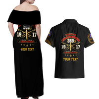 Harlem Hellfighters—First To Fight, First To Lead Couples Matching Off Shoulder Maxi Dress and Hawaiian Shirt - Wonder Print Shop