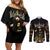 Harlem Hellfighters—First To Fight, First To Lead Couples Matching Off Shoulder Short Dress and Long Sleeve Button Shirt - Wonder Print Shop