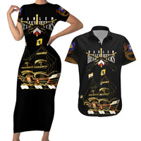 Harlem Hellfighters—First To Fight, First To Lead Couples Matching Short Sleeve Bodycon Dress and Hawaiian Shirt - Wonder Print Shop