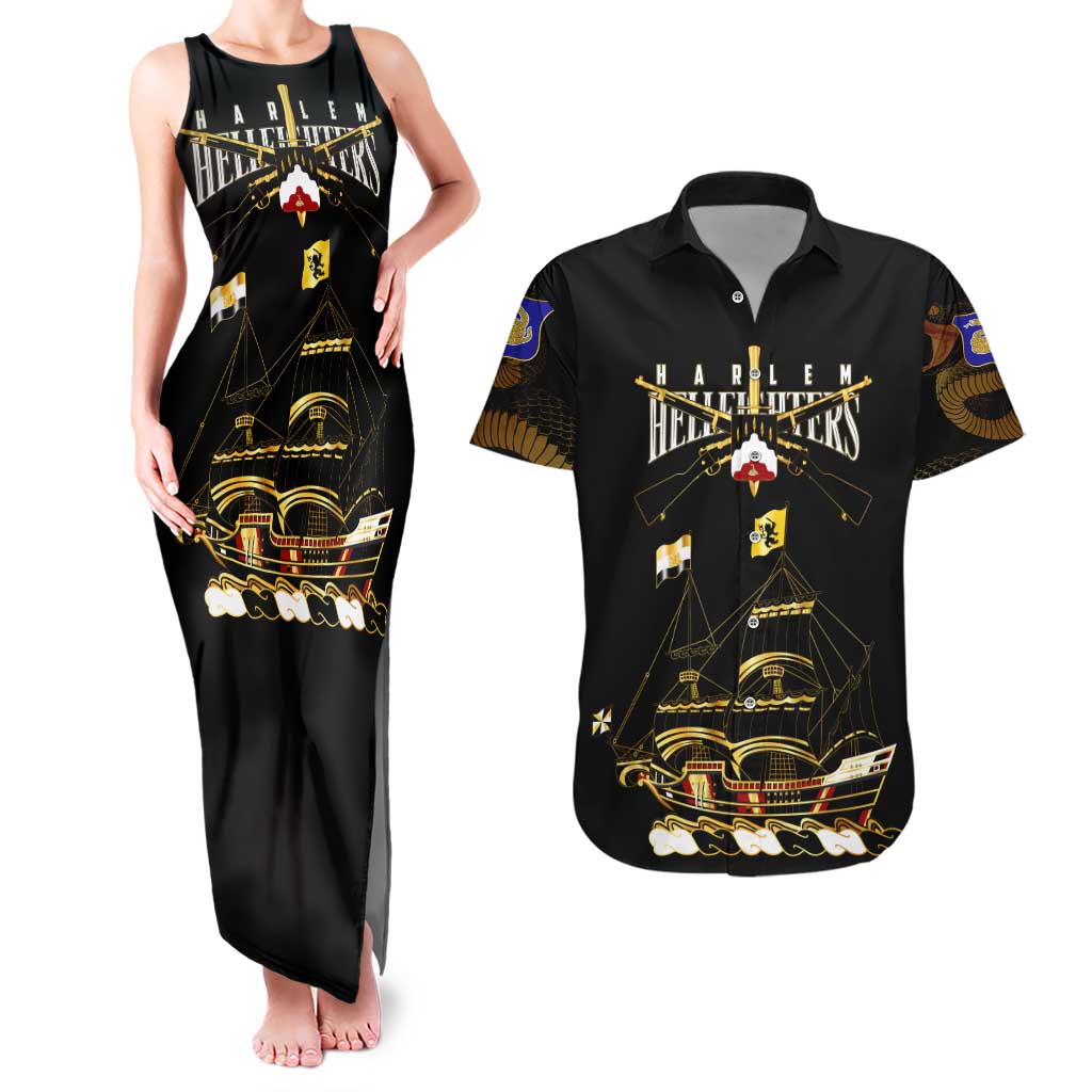 Harlem Hellfighters—First To Fight, First To Lead Couples Matching Tank Maxi Dress and Hawaiian Shirt - Wonder Print Shop