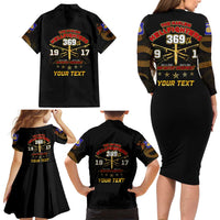 Harlem Hellfighters—First To Fight, First To Lead Family Matching Long Sleeve Bodycon Dress and Hawaiian Shirt - Wonder Print Shop