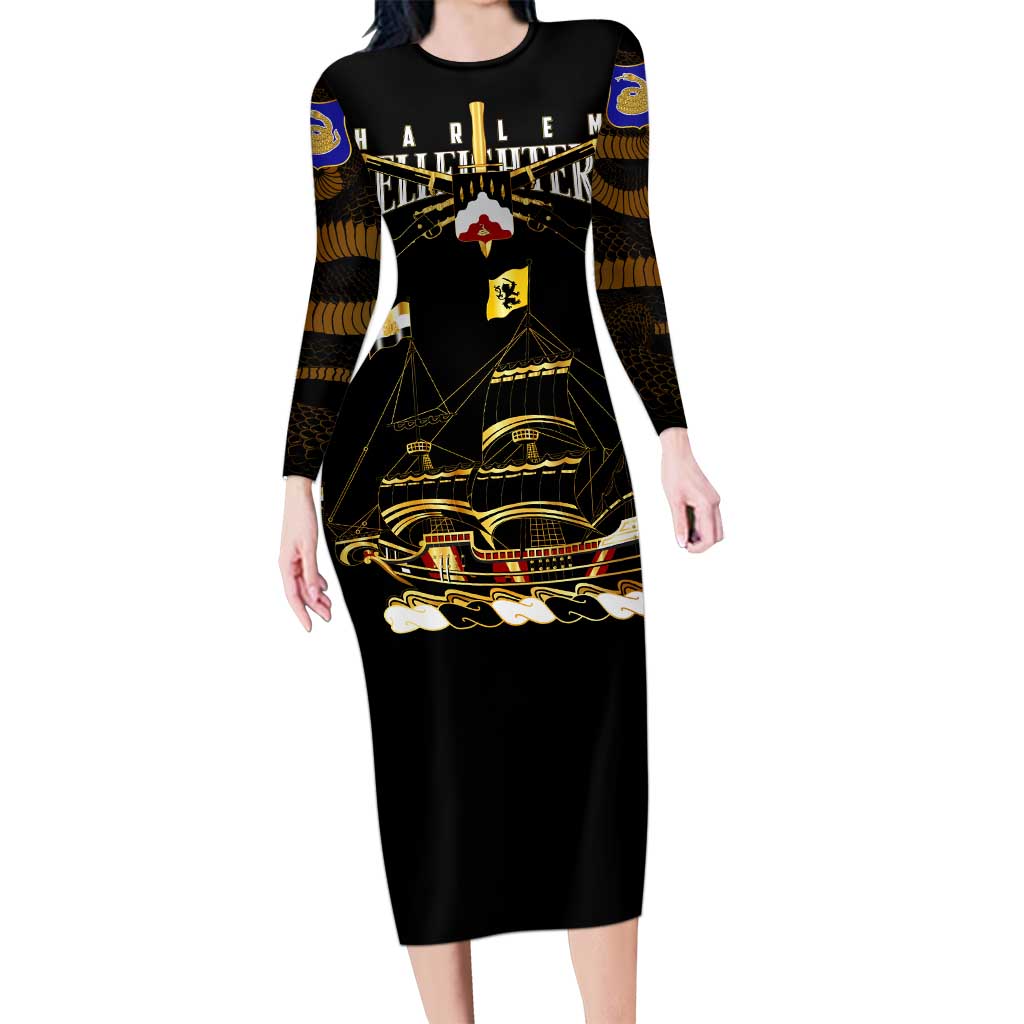 Harlem Hellfighters—First To Fight, First To Lead Family Matching Long Sleeve Bodycon Dress and Hawaiian Shirt - Wonder Print Shop