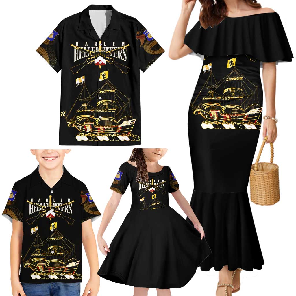Harlem Hellfighters—First To Fight, First To Lead Family Matching Mermaid Dress and Hawaiian Shirt - Wonder Print Shop