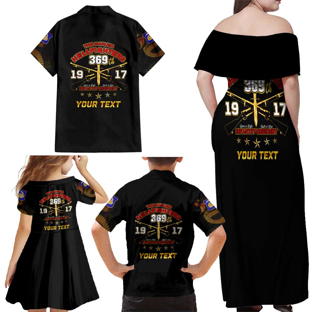 Harlem Hellfighters—First To Fight, First To Lead Family Matching Off Shoulder Maxi Dress and Hawaiian Shirt - Wonder Print Shop